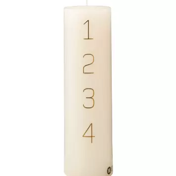 KunstIndustrien - Adventslys Offwhite, Guld Ø:7*24 KunstIndustrien - Adventslys Offwhite, Guld Ø:7*24