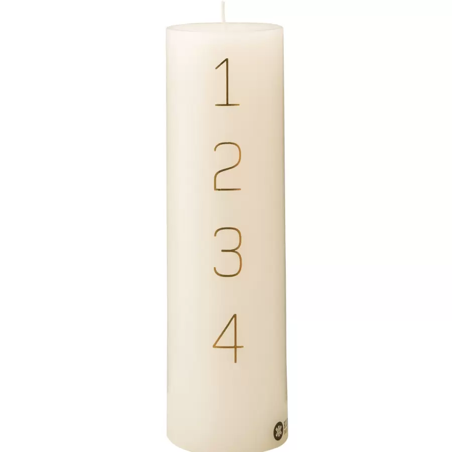 KunstIndustrien - Adventslys Offwhite, Guld Ø:7*24