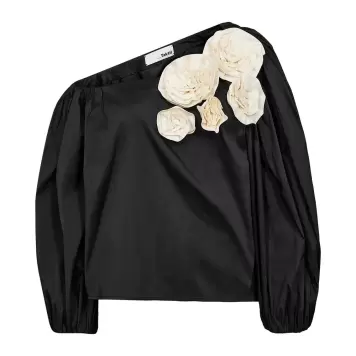Atelier TAKTIL - Skye Offshoulder Blouse, Sort Atelier TAKTIL - Skye Offshoulder Blouse, Sort