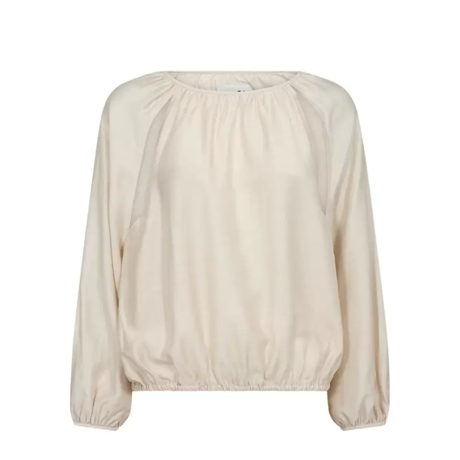 Atelier TAKTIL - Lotus Blouse, Oyster White Melange 