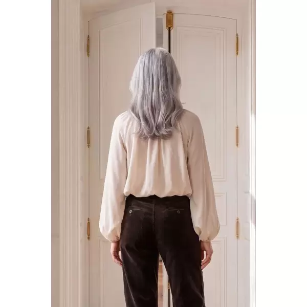 Atelier TAKTIL - Lotus Blouse, Oyster White Melange Atelier TAKTIL - Lotus Blouse, Oyster White Melange