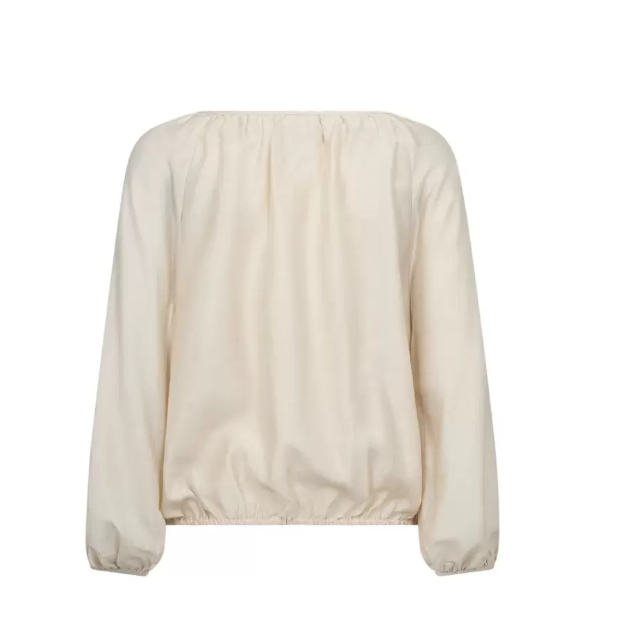 Atelier TAKTIL - Lotus Blouse, Oyster White Melange 