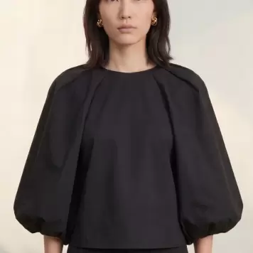 Atelier TAKTIL - Tania Balloon Top, Sort