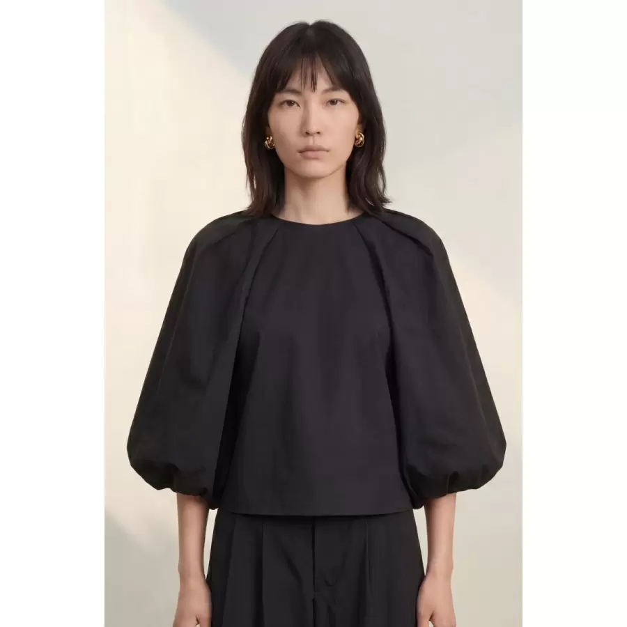 Atelier TAKTIL - Tania Balloon Top, Sort