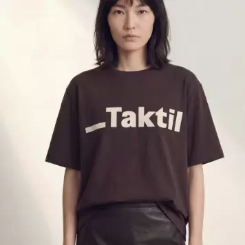 Atelier TAKTIL - Paris Logo Tee, Espresso Brown