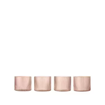 Ferm Living - 4 Ripple Low Glasses, Blush Ferm Living - 4 Ripple Low Glasses, Blush