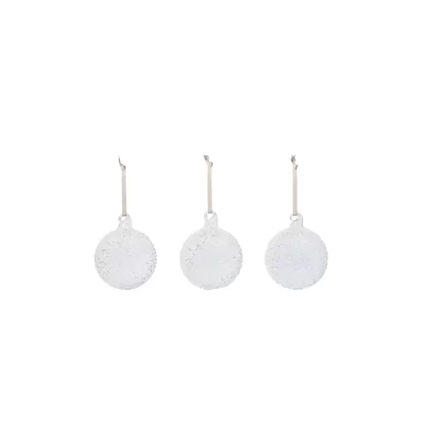 Ferm Living - 3 Glaskugler Flurry Medium, Hvid Ø:8