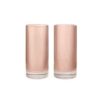 Ferm Living - 2 Ripple Highball Glas, Blush Ferm Living - 2 Ripple Highball Glas, Blush