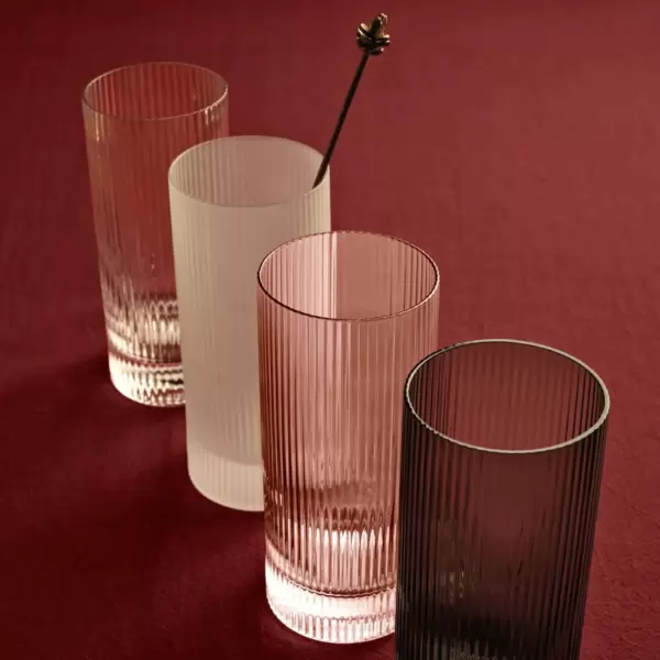 Ferm Living - 2 Ripple Highball Glas, Blush 