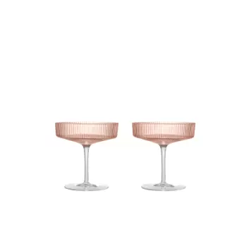 Ferm Living - 2 Ripple Champagneskåle, Blush Ferm Living - 2 Ripple Champagneskåle, Blush