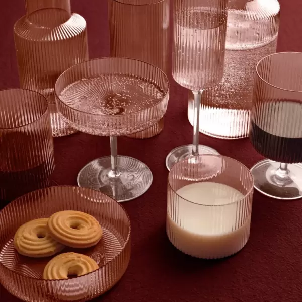 Ferm Living - 2 Ripple Champagneskåle, Blush 