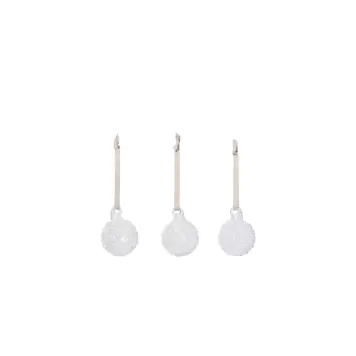 Ferm Living - 3 Glaskugler Flurry Small, Hvid Ø:4 Ferm Living - 3 Glaskugler Flurry Small, Hvid Ø:4