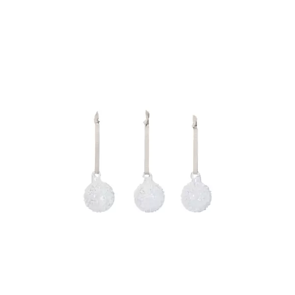 Ferm Living - 3 Glaskugler Flurry Small, Hvid Ø:4 Ferm Living - 3 Glaskugler Flurry Small, Hvid Ø:4
