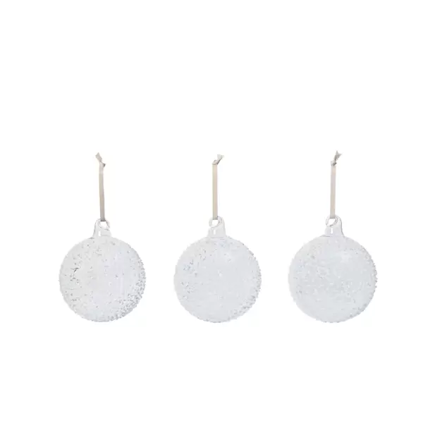 Ferm Living - 3 Glaskugler Flurry Large, Hvid Ø:10