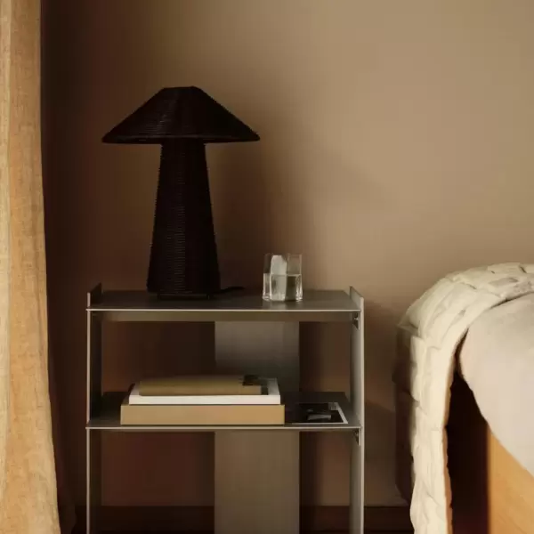 Ferm Living - Bordlampe Dou, flettet Mørkebrun
