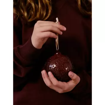 Ferm Living - 3 Glaskugler Flurry Large, Picante Red Ø:10