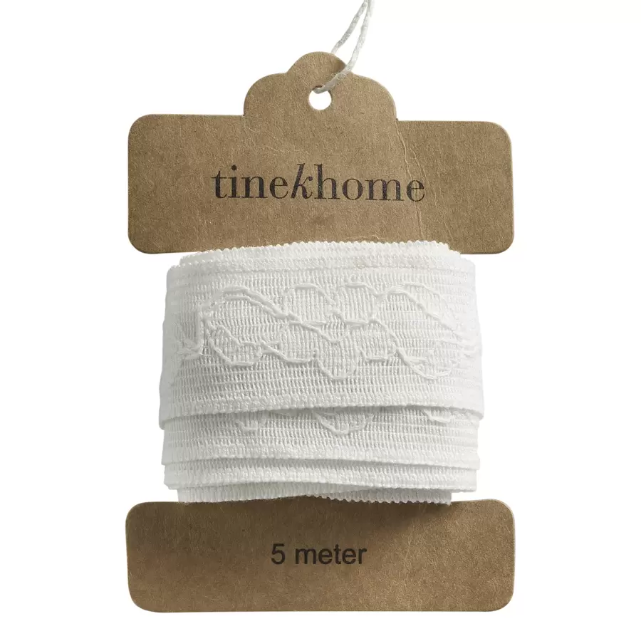 TineK Home - 5 m. Gavebånd Bomuld, Off-white B:2,5cm.