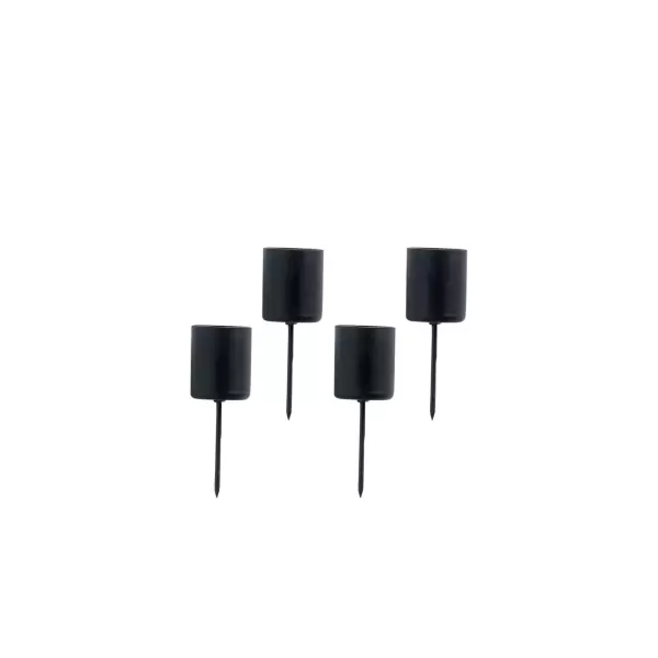 TineK Home - Lyseholder advent m/spyd, 4 stk,metal, D2,2cm,sort