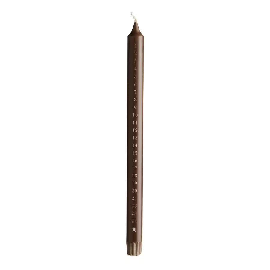 TineK Home - Kalenderlys, dia. 2,2xH30 cm, hazel