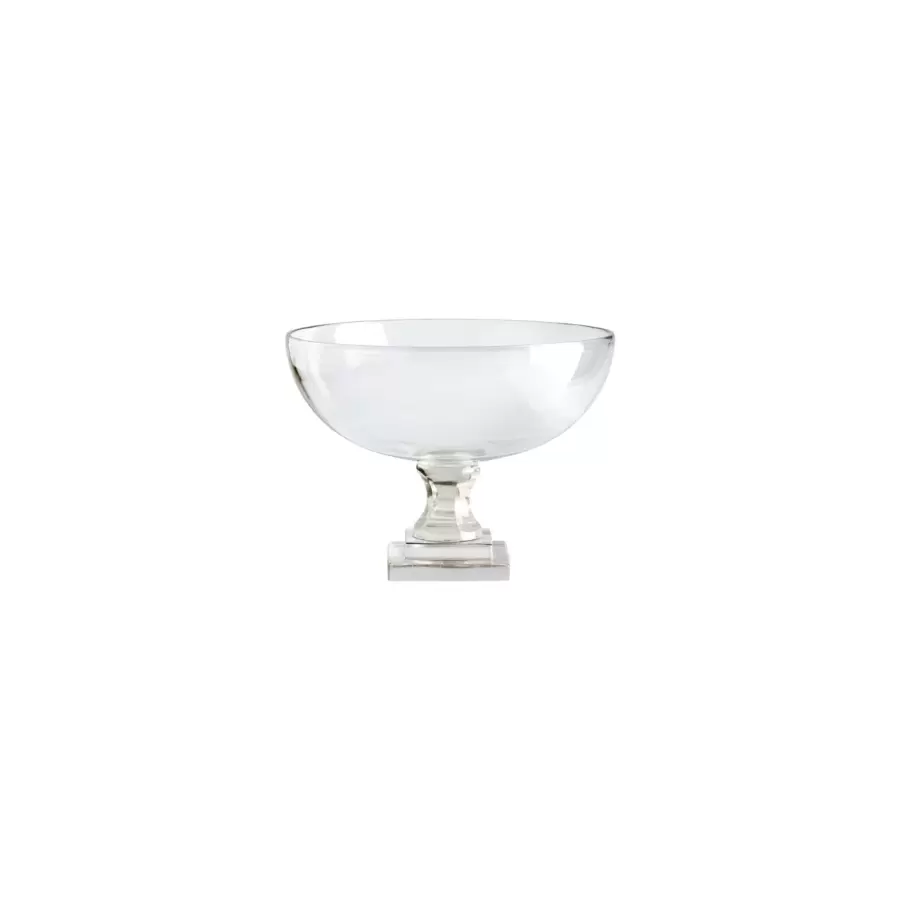 TineK Home - Glasbowle m/firkantet fod, Klar Ø:25*18