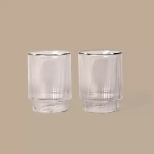 Ferm Living - Sæt med 2 stk. Ripple Thermo krus/glas - Clear Ferm Living - Sæt med 2 stk. Ripple Thermo krus/glas - Clear