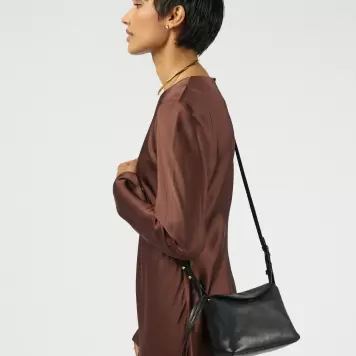 O My Bag - Sienna Mini, Sort Soft Grain Leather