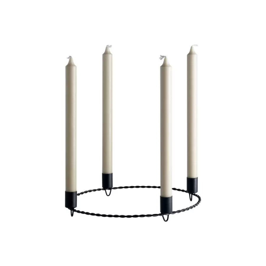 TineK Home - Adventskrans, metal, D 28 x H 4 cm, sort