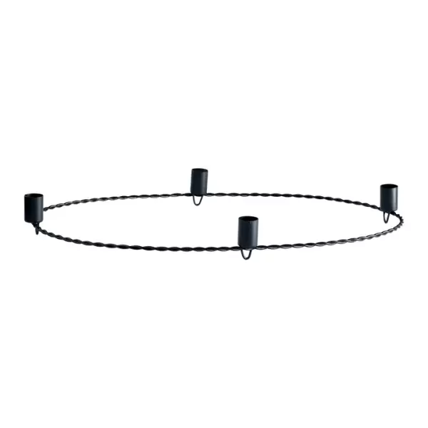 TineK Home - Adventskrans, metal, Oval 30x50xH4 cm, sort TineK Home - Adventskrans, metal, Oval 30x50xH4 cm, sort