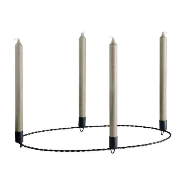 TineK Home - Adventskrans, metal, Oval 30x50xH4 cm, sort TineK Home - Adventskrans, metal, Oval 30x50xH4 cm, sort