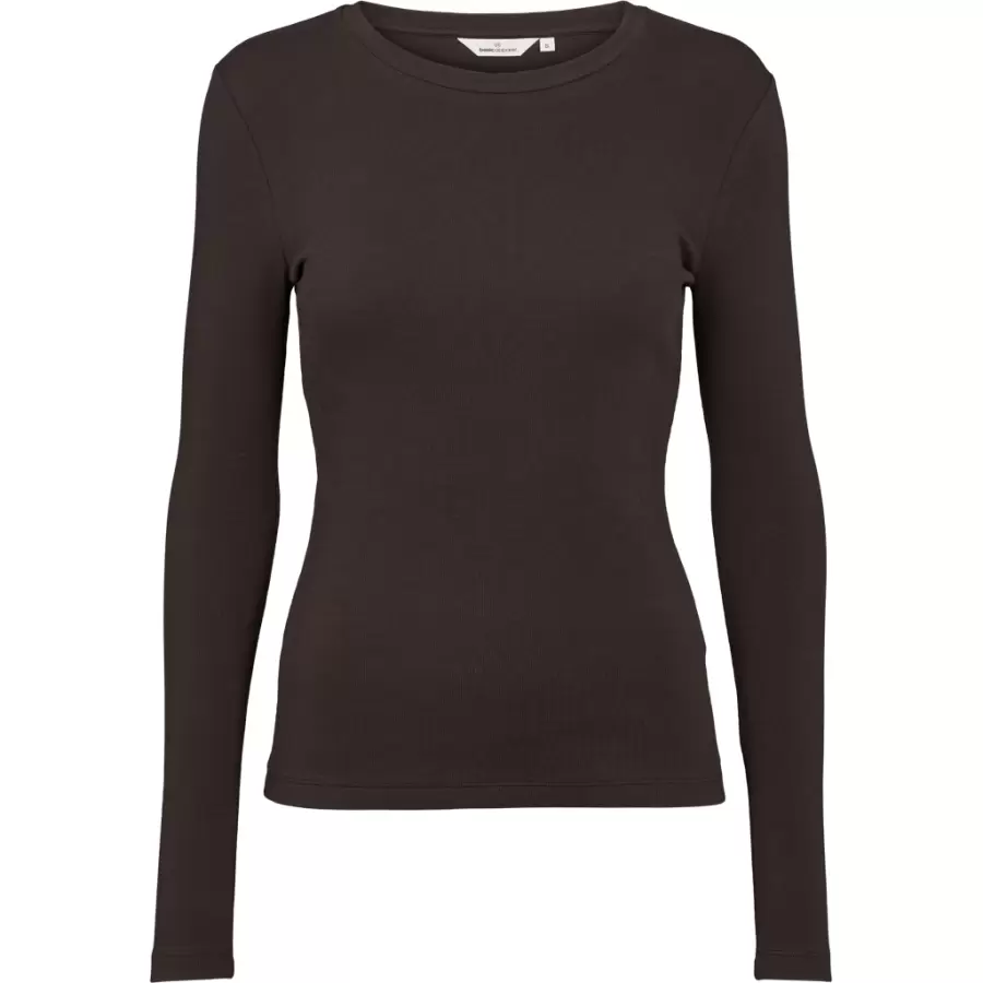 Basic Apparel - Ludmilla LS Tee, Chocolate Torte