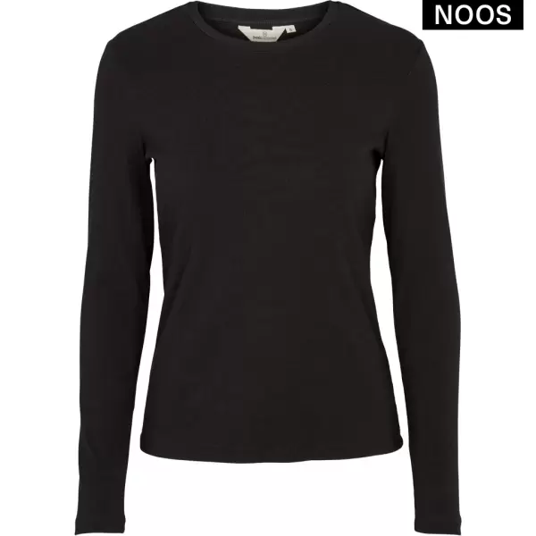 Basic Apparel - Ludmilla LS Tee, Sort Basic Apparel - Ludmilla LS Tee, Sort