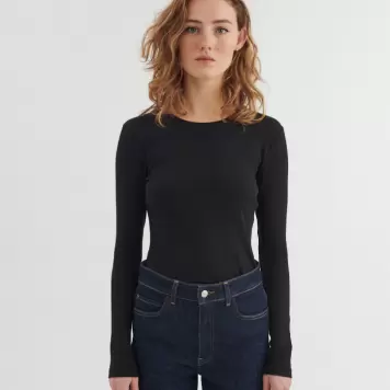 Basic Apparel - Ludmilla LS Tee, Sort