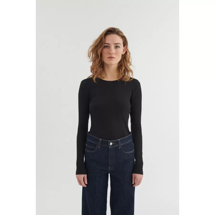 Basic Apparel - Ludmilla LS Tee, Sort