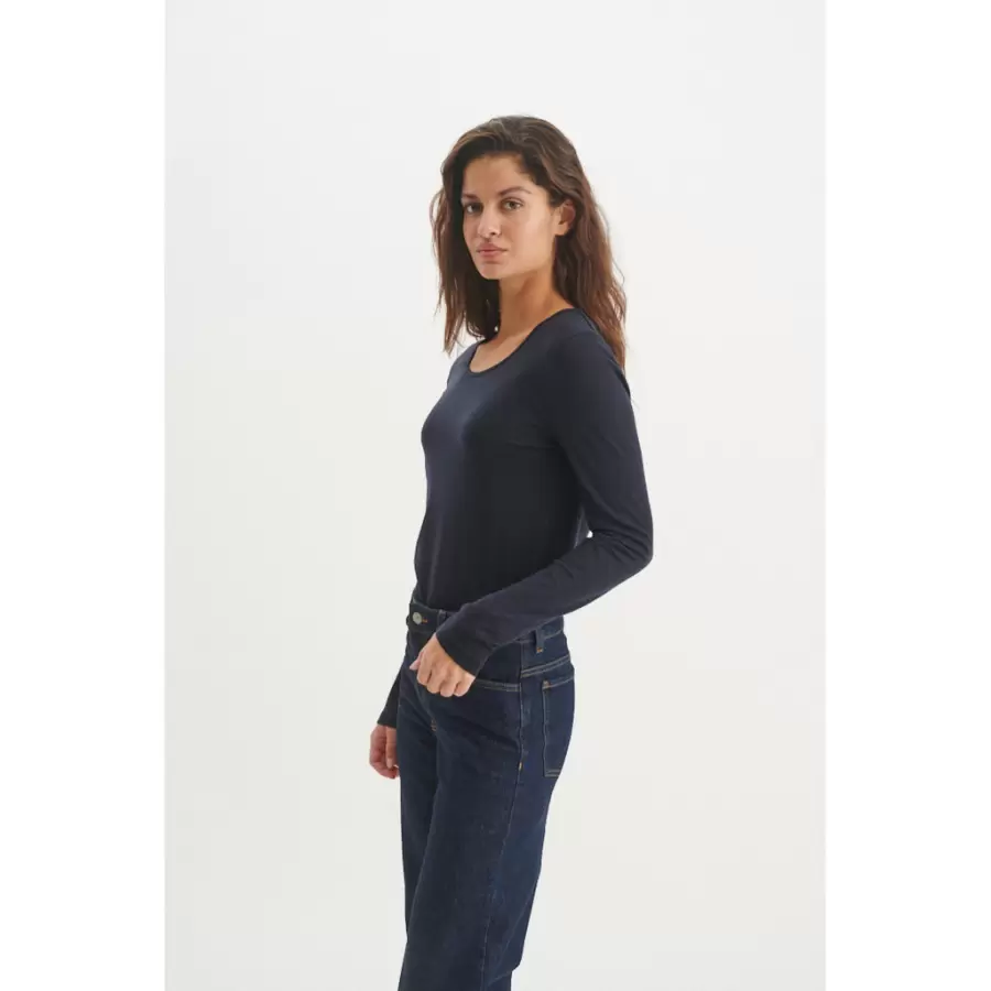 Basic Apparel - Rinja Langærmet Tee, Sky Captain