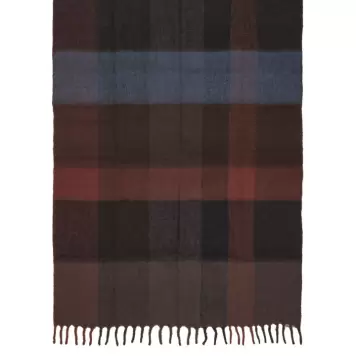 Ferm Living - Plaid Mohair Blur, Mørk Chokolade/Oxid Rød