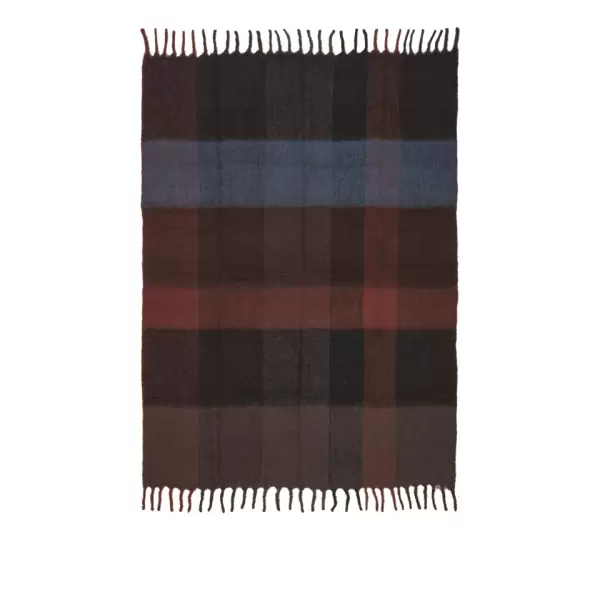 Ferm Living - Plaid Mohair Blur, Mørk Chokolade/Oxid Rød Ferm Living - Plaid Mohair Blur, Mørk Chokolade/Oxid Rød