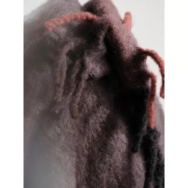 Ferm Living - Plaid Mohair Blur, Mørk Chokolade/Oxid Rød Ferm Living - Plaid Mohair Blur, Mørk Chokolade/Oxid Rød