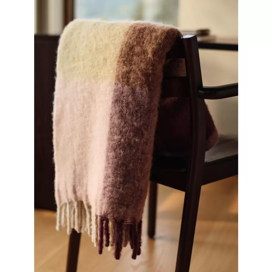 Ferm Living - Plaid Mohair Blur, Butter/Pale Rose