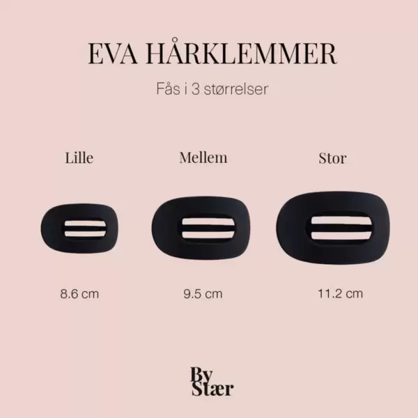By Stær - Eva hårklemme Lille, Sort