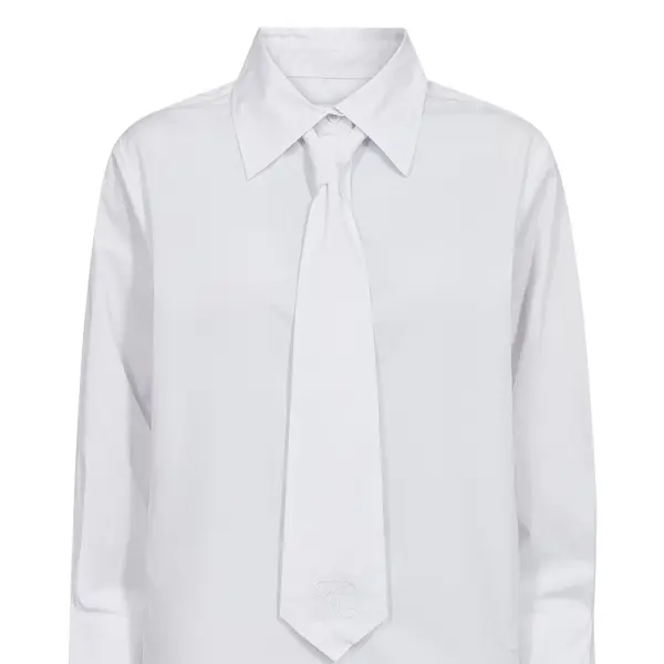 Atelier TAKTIL - Skjorte Ava Mens Tie, Hvid Atelier TAKTIL - Skjorte Ava Mens Tie, Hvid