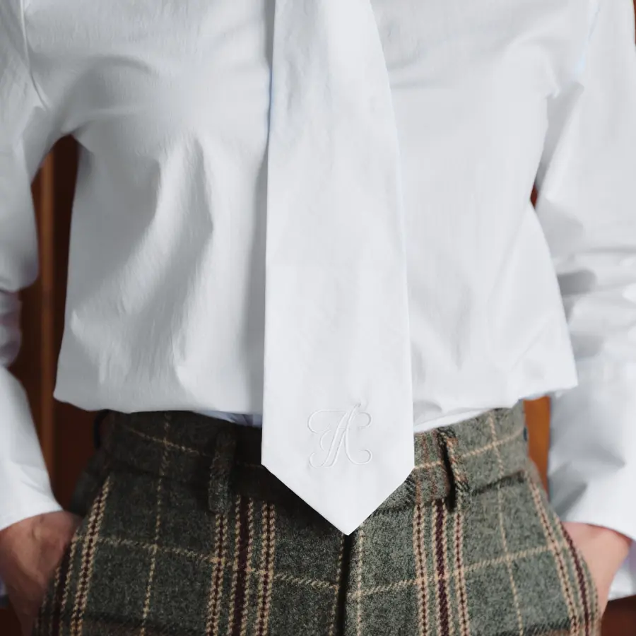 Atelier TAKTIL - Skjorte Ava Mens Tie, Hvid