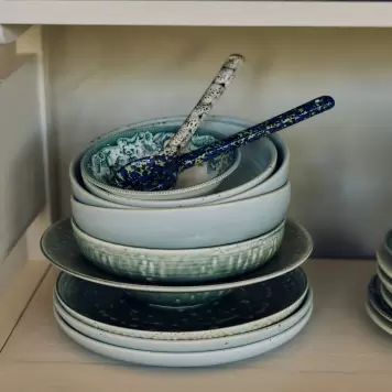 HK living - Dyb Tallerken Chef Ceramics, Soft Blue Ø:19*4
