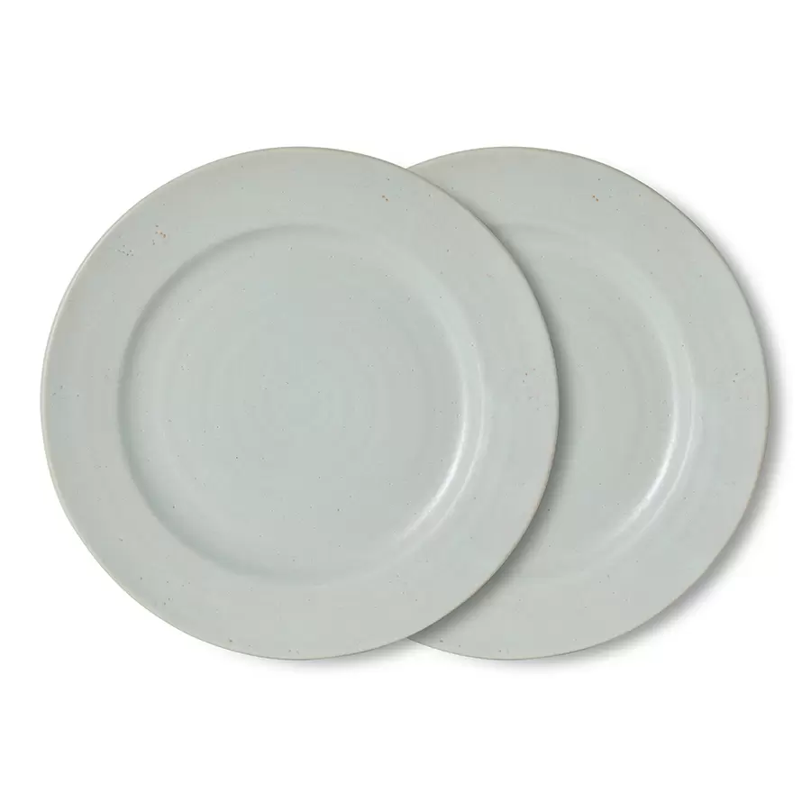 HK living - 2 Middagstallerkner Farmhouse Ceramics, Pale Blue Ø:26,5
