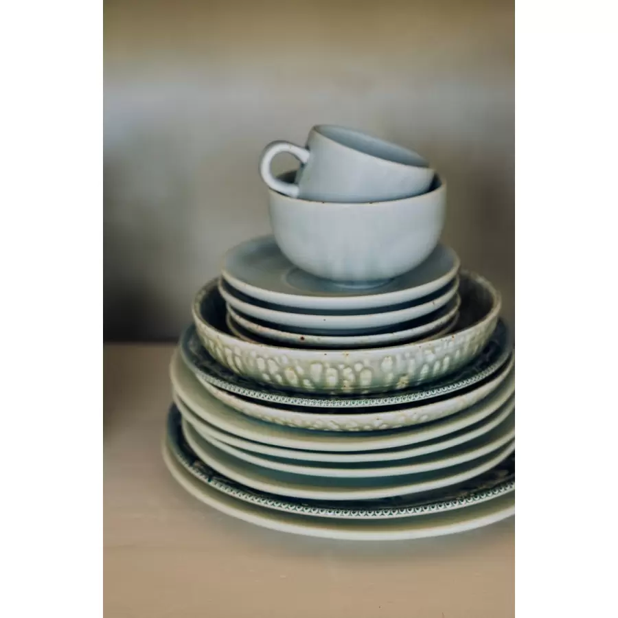 HK living - 2 Sidetallerkener Farmhouse Ceramics, Pale Blue Ø:22