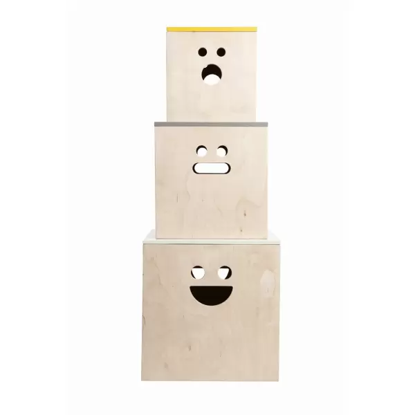 ferm LIVING - 3 stk. Face Plywood boxes