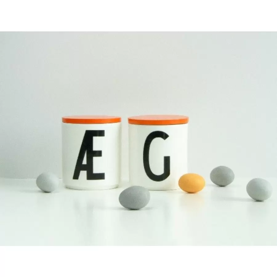 Design Letters - Trælåg til kop, orange