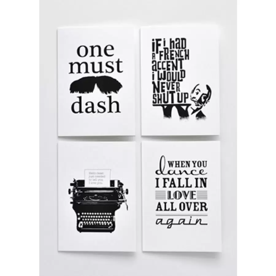 One Must Dash - artprints - Set of cards, tata, bossa...