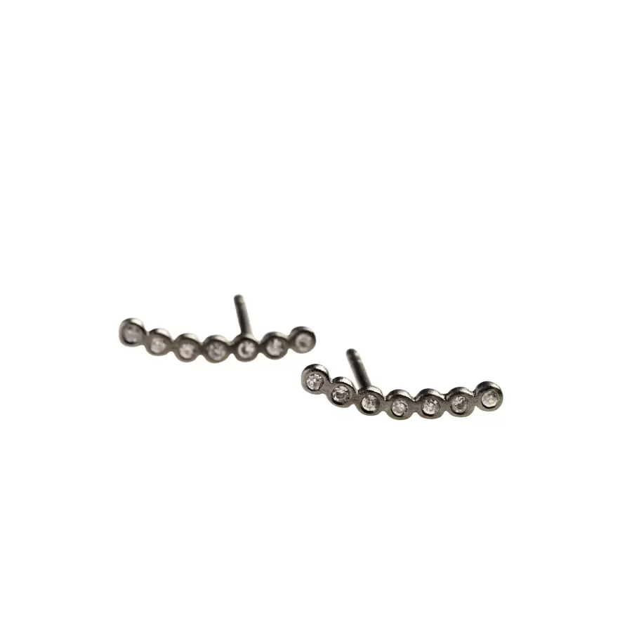 Stine A Jewelry - Seven Dots øreringe, rhodineret