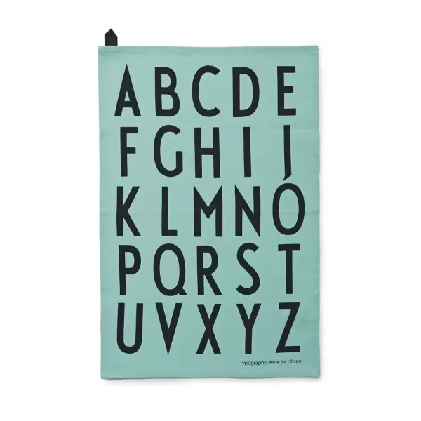 Design Letters - Tea towels AJ Typography, turkis