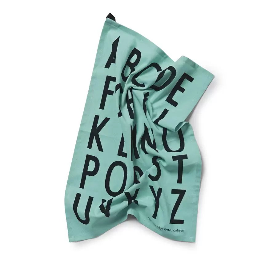 Design Letters - Tea towels AJ Typography, turkis